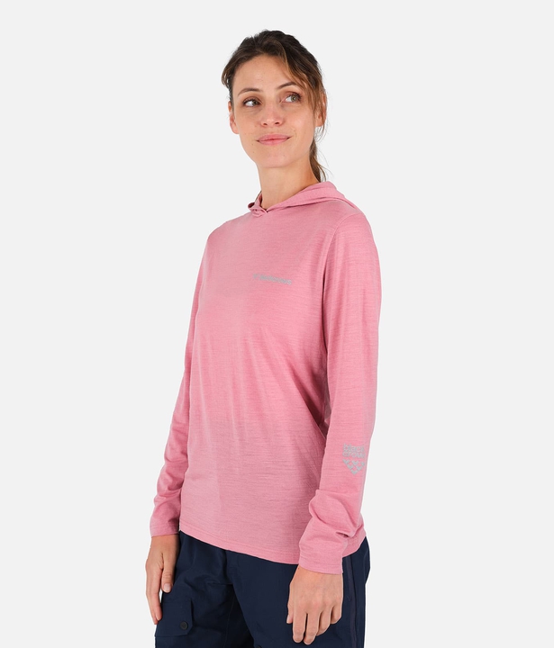 Kapuzen-T-Shirt Damen Merino Blend