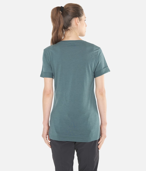 T-Shirt Damen Merino-Kurzarmshirt Chevron 